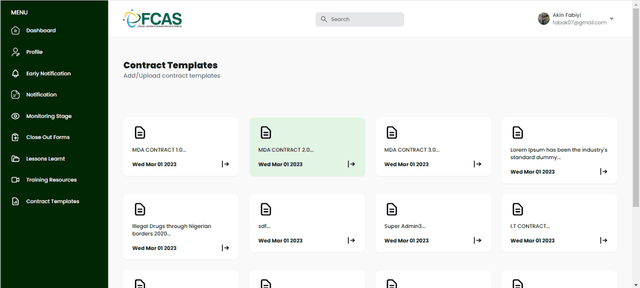 FCAS Template page